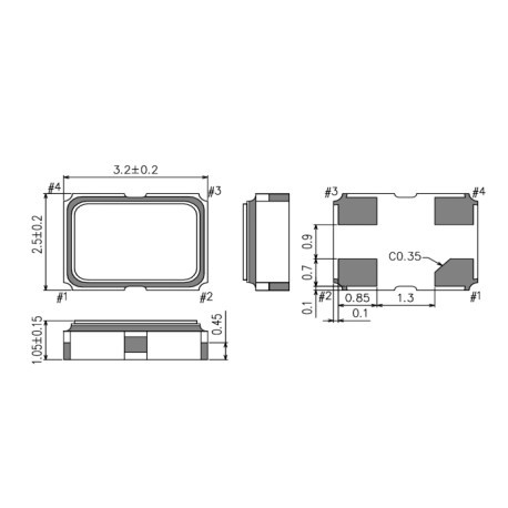 X1G005221000212, Epson crystal oscillators, SMD, metal housing, CMOS, SG3225 series