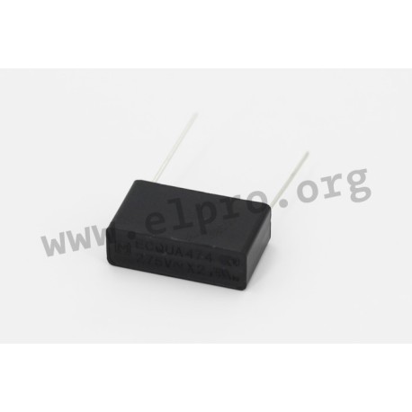 ECQUAAF224S1, Panasonic MKP EMI/RFI suppression capacitors, class X2, 275V, for automotive, ECQUA series