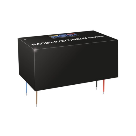 RAC20-12SK/277/NE/W, Recom AC/DC industry power supplies, 20W, plastic housing, PCB, RAC20-K/277/NE/W series