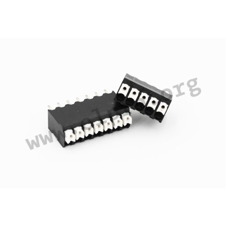 AK4601/8KDVP-3.5-V-P3.3-BK-HT, PTR Hartmann spring terminal blocks with a confirmation push button, 3,5mm, vertical, AK4601 seri