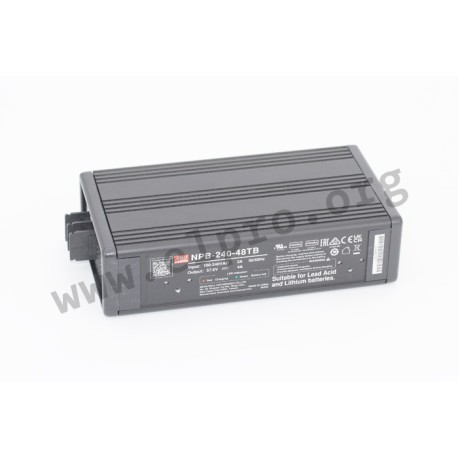 NPB-240-24TB, Mean Well external battery chargers, 240W, for lead-acid and Li-ion batteries, NPB-240 series