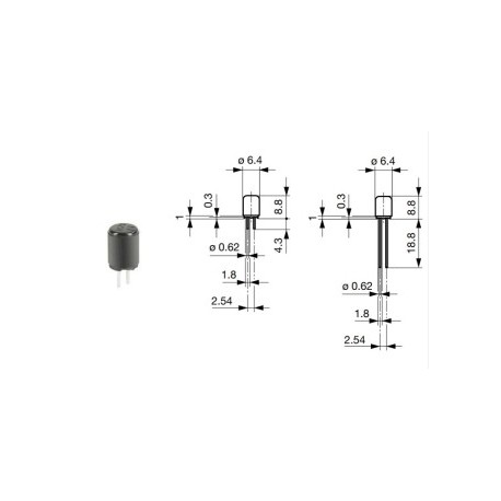 0034.4214, Schurter miniature fuse links, fast acting, radial, short terminals, MSF 125 series
