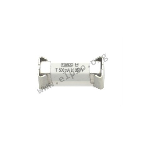 160516.4GT, Siba SMD fuses, time lag, with fuse clips, 4,5x16mm, 305V, 160516 series