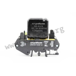 DRA4D100E12, Crydom solid state relays, 6 to 12A, 100 to 250V, MOSFET output, DC voltage, DIN rail, DRA4D series