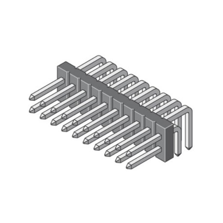176-4-080-0-F-XS0-0731, MPE Garry pin headers, pitch 1,27mm, gold-plated, 176 series