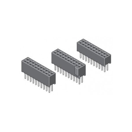 187-1-080-0-NFX-RT0, MPE Garry socket strips, pitch 1,27mm, gold-plated, 187 series