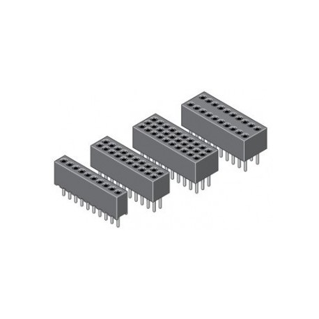 200-1-010-0-HTF-LS0, MPE Garry socket strips, pitch 1,27mm, turned contacts, gold-plated, 200 series