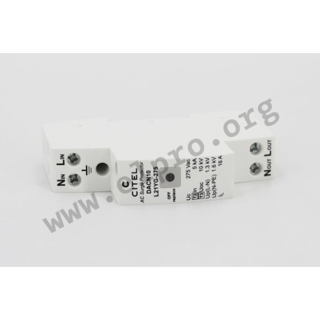DACN10-L21YG-275, Citel DIN rail surge protection devices (SPD), IP20, DACN10 series