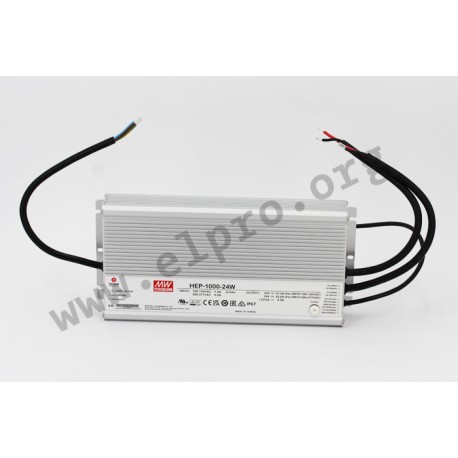 HEP-1000-24W, Mean Well switching power supplies, 1000W, for harsh environments, HEP-1000 series