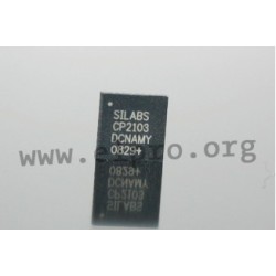 CP2102N-A02-GQFN28R, Silicon Laboratories USB bus controllers and peripherals, CP21 series
