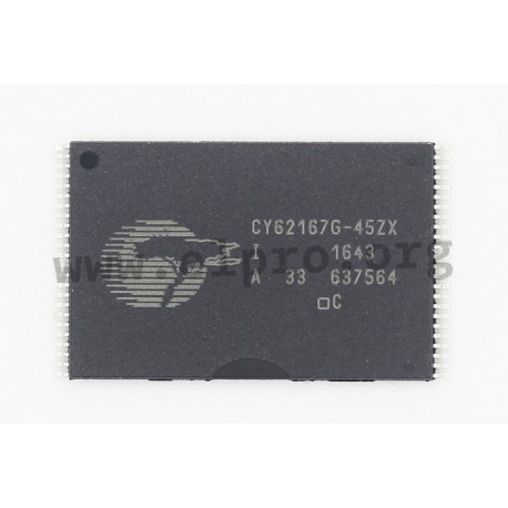 CY62167G-45ZXI, Cypress low power SRAMs, 5V, CY62 series