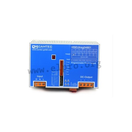 HSEUIREG04801.240(R2), Camtec DIN rail switching power supplies, 480W, programmable output voltage and current, HSEUiREG04801 se