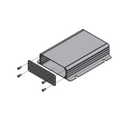 1455JF1201BK, Hammond diecast extruded aluminium enclosures, with aluminium end panels, 1455 series