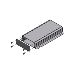 1455JF1601BK, Hammond diecast extruded aluminium enclosures, with aluminium end panels, 1455 series