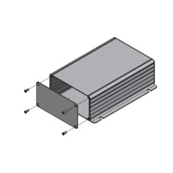 1455NF1601BK, Hammond diecast extruded aluminium enclosures, with aluminium end panels, 1455 series