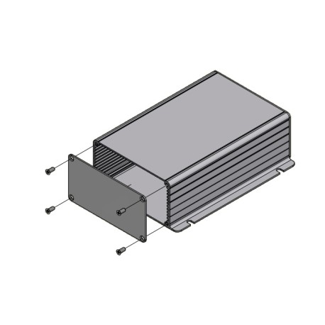 1455NF1601BK, Hammond diecast extruded aluminium enclosures, with aluminium end panels, 1455 series