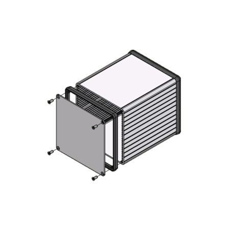 1455NS1201BK, Hammond diecast extruded aluminium enclosures, with aluminium end panels, 1455 series