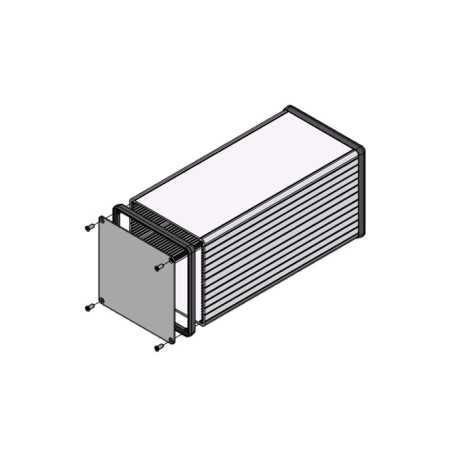 1455NS2201BK, Hammond diecast extruded aluminium enclosures, with aluminium end panels, 1455 series