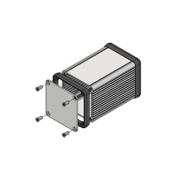 1455CS802BK, Hammond diecast extruded aluminium enclosures, with aluminium end panels, 1455 series