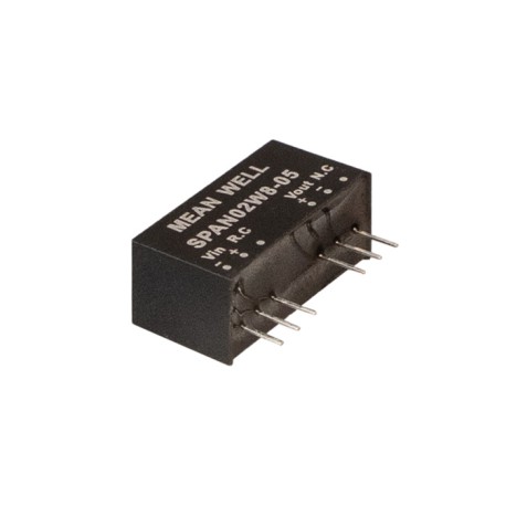 SPAN02W8-15, Mean Well DC/DC converters, 2W, SIP8 housing, SPAN02W8 and DPAN02W8 series