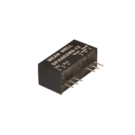 DPAN02W8-05, Mean Well DC/DC converters, 2W, SIP8 housing, SPAN02W8 and DPAN02W8 series