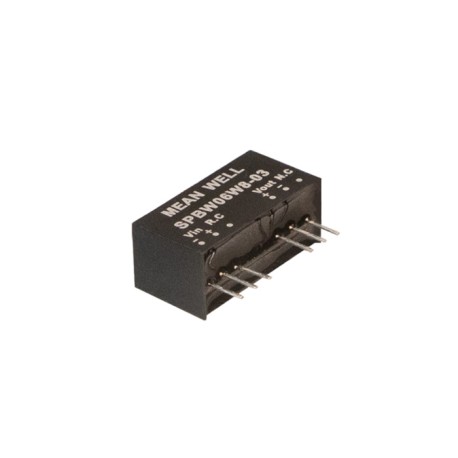SPBW06W8-15, Mean Well DC/DC converters, 6W, SIP8 housing, SPBW06W8 and DPBW06W8 series