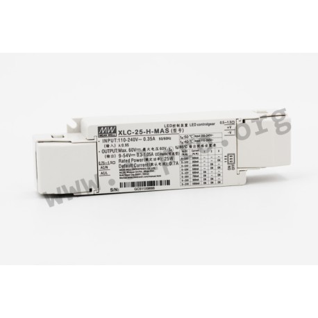 XLC-25-H-MAS, Mean Well LED power supplies, 25W, constant power, adjustable, XLC-25-MA series