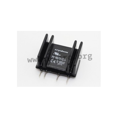 PF240D25, Crydom solid state relays, 25A, 280 to 660V, thyristor output, SIL housing, PF and SPF series
