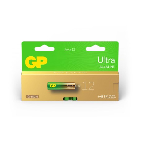 GPULT15A931C12, GP Batteries Alkali Manganese Round Cell Batteries, 1,5V/9V, Ultra G-Tech Alkaline series