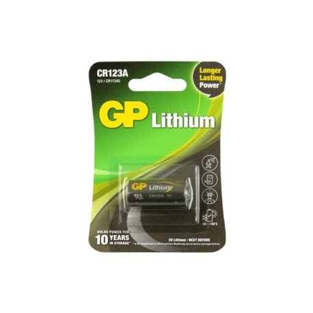 GPCR123AECO043C1, GP Batteries lithium manganese dioxide and lithium iron disulfide batteries, 1,5V/3V/9V, GPCR and GP07 series