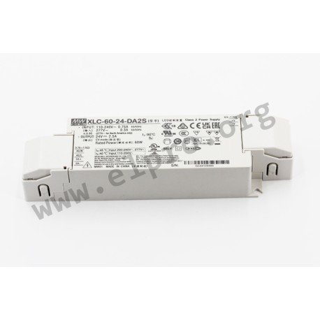 XLC-60-24-DA2S, Mean Well LED drivers, 60W, constant voltage, dimmable, DALI 2.0 interface, XLC-60 series