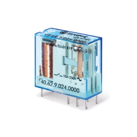40.62.9.024.4000, Finder PCB relays, 10A, 2 changeover contacts, 40.62 series