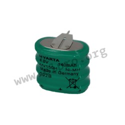 55615304059, Varta NiMH buffer batteries, 2,4V/3,6V/4,8V, with soldering lugs, V150H series