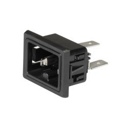 3-142-764, Schurter Built-in hot appliance socket, 105°C, 10A, screw mounting, GH21 series