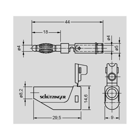 FK 15 L NI / GN, Schützinger banana plugs, stackable, 16A, FK 15 series