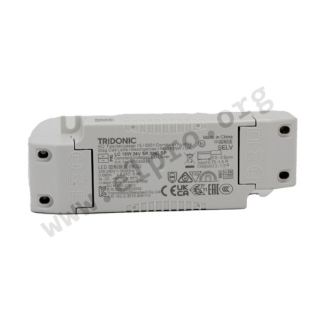 87500932, Tridonic LED power supplies, 18W, not dimmable, IP20, constant voltage, LC 18W 24V SR SNC series