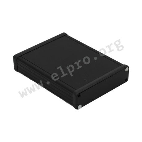 1455P1601BK, Hammond Alu-Profilgehäuse, mit Alu-Endplatten, 1455 Serie