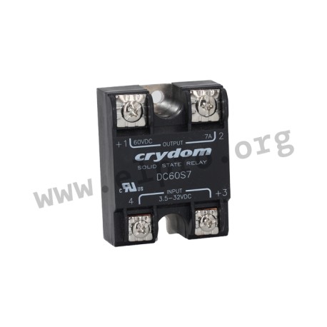DC60S7, Crydom Lastrelais, 20 bis 100A, 72 bis 300V, MOSFET-Ausgang, Gleichspannung, DC Serie