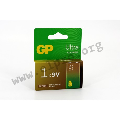 GPULT1604A398C1, GP Batteries Alkali-Mangan Rundzelle Batterien, 1,5V/9V, Ultra G-Tech Alkaline Serie