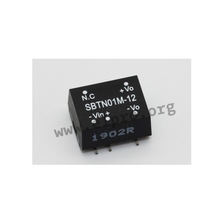 SBTN01M-12, Mean Well DC/DC-Wandler, 1W, SMD, SBTN01 Serie