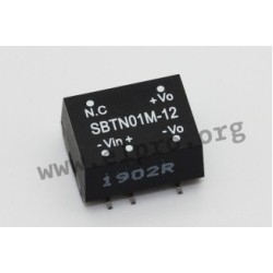 SBTN01N-15, Mean Well DC/DC converters, 1W, SMD, SBTN01 series