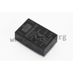 SCWN06A-05, Mean Well DC/DC converters, 6W, DIL24 housing, SCWN06 series
