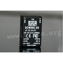 DCW08B-05, Mean Well DC/DC converters, 8W, DIL24 housing, DCW08 series