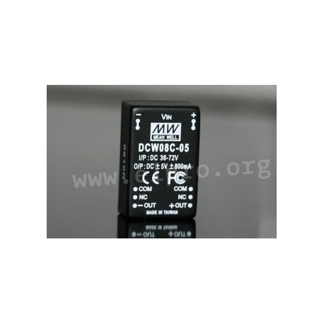DCW08C-15, Mean Well DC/DC converters, 8W, DIL24 housing, DCW08 series