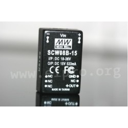 SCW08W8-05, Mean Well DC/DC converters, 8W, DIL24 housing, SCW08 series