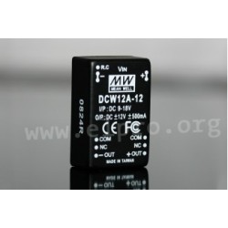 SCW12C-15, Mean Well DC/DC converters, 12W, DIL 24 housing, SCW12 and DCW12 series