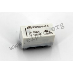 HFD2/012-S-L2-D, Hongfa printrelay, 2A, 2 changeover (DPDT), HFD2 series