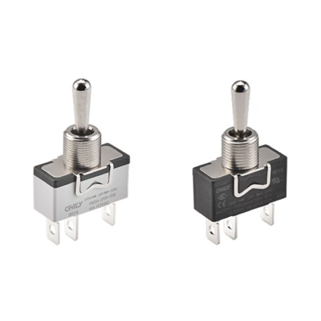 9017-K2C1T2GY-H, Chily Precision Toggle Switches, 16A, for Ø12,1mm panel cut out, 901_ series