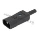 749/SW, Kaiser IEC plug connectors, 70°C, straight, 749 series 749 schwarz 749/SW