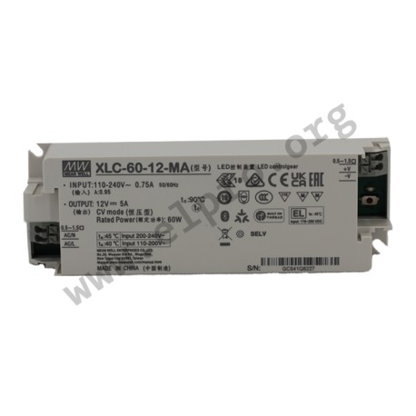 XLC-60-48-MA, Mean Well LED power supplies, 60W, constant power/ constant voltage, adjustable, XLC-60-MA series